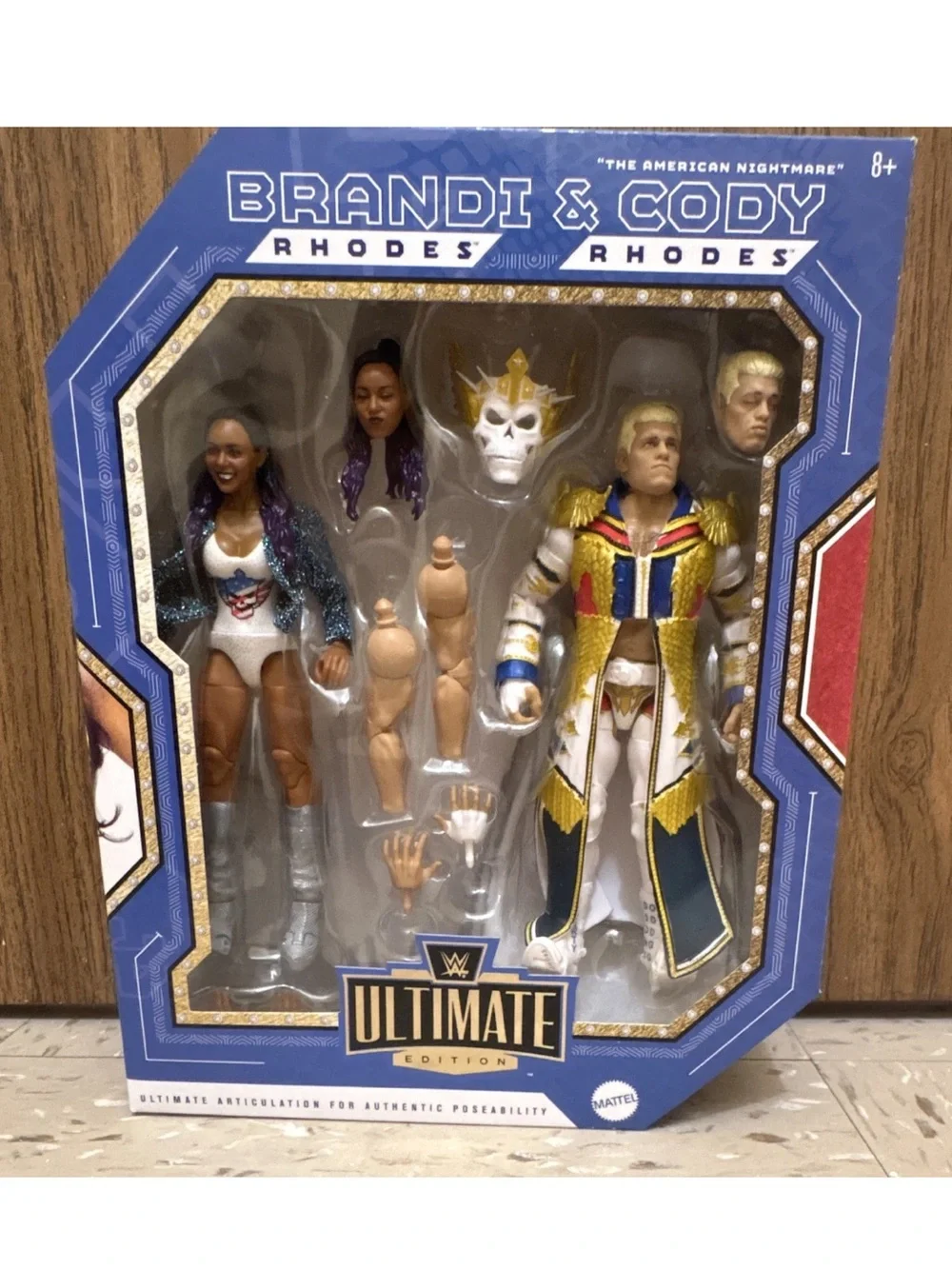 Mattel WWE Brandi & Cody Rhodes Action Figure Set - Blue, Gold, White